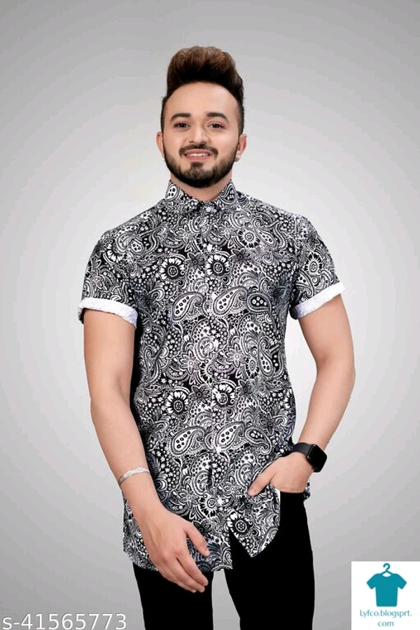 Catalog Name:*Comfy Partywear Men Shirts*Fabric: CottonSleeve Length: Short SleevesPattern: Printed,StripedMultipack: 1 - XXL