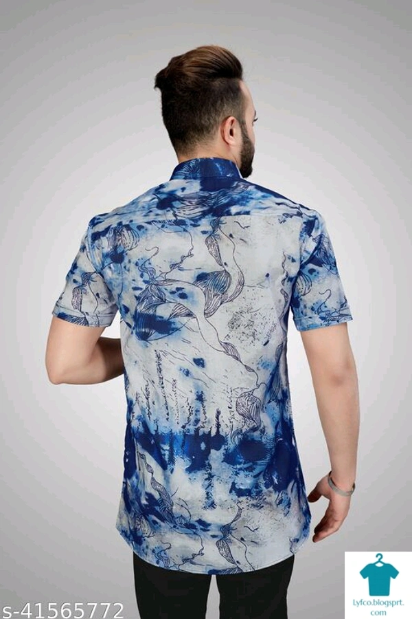 Catalog Name:*Comfy Partywear Men Shirts*Fabric: CottonSleeve Length: Short SleevesPattern: Printed,StripedMultipack: 1 - L