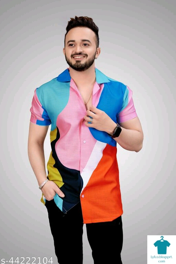 Catalog Name:*Classic Fashionable Men Shirts*Fabric: CottonSleeve Length: Short SleevesPattern: Printed,ColorblockedMultipack: 1 - S