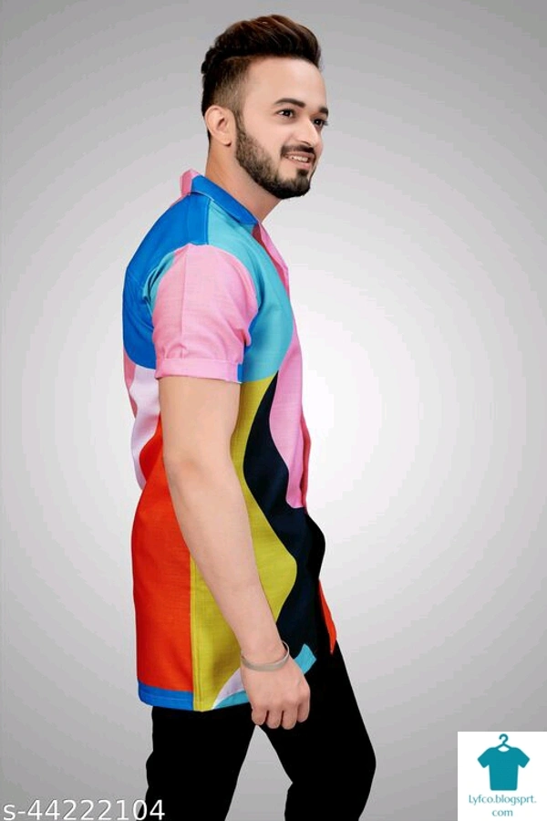 Catalog Name:*Classic Fashionable Men Shirts*Fabric: CottonSleeve Length: Short SleevesPattern: Printed,ColorblockedMultipack: 1 - S