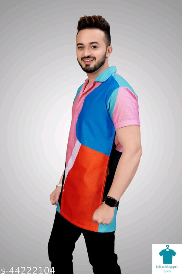Catalog Name:*Classic Fashionable Men Shirts*Fabric: CottonSleeve Length: Short SleevesPattern: Printed,ColorblockedMultipack: 1 - S