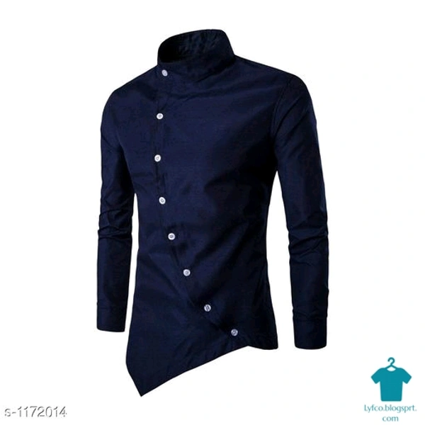Catalog Name:*Myhra Trendy Cotton Blend Slim Fit Solid Shirts Vol 1*Fabric: Cotton BlendSleeve Length: Long SleevesPattern: SolidMultipack: 1 - Dark blue