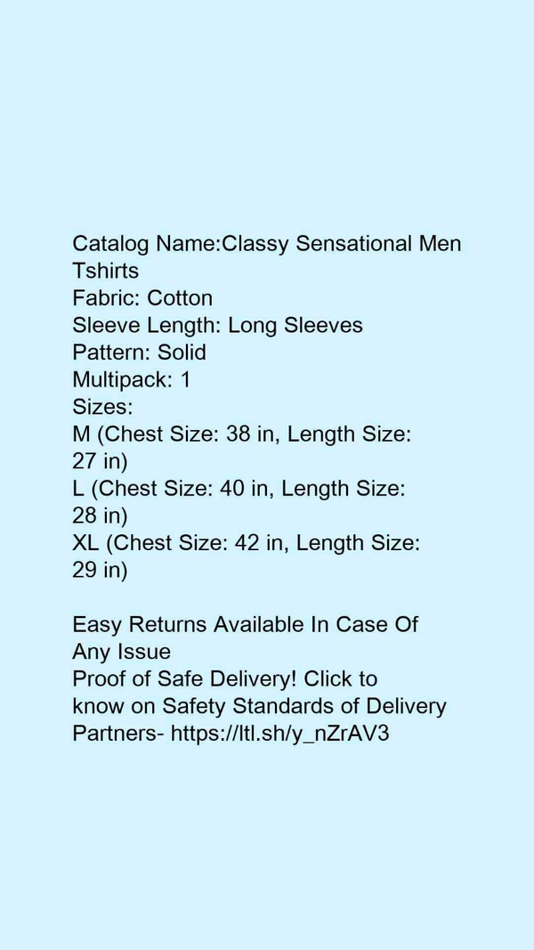 Catalog Name:*Classy Sensational Men Tshirts*Fabric: CottonSleeve Length: Long SleevesPattern: SolidMultipack: 1 - Red