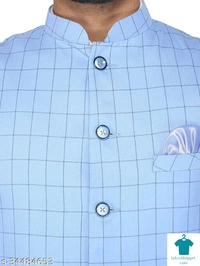 Catalog Name:*Fancy Men Ethnic Jackets*Fabric: CottonSleeve Length: SleevelessPattern: CheckedCombo of: Single - XL