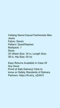 Catalog Name:*Casual Fashionista Men Jeans*Fabric: DenimPattern: Dyed/WashedMultipack: 1 - 36