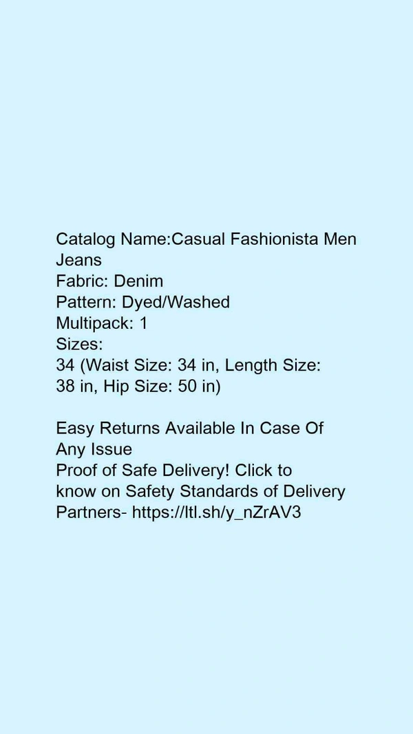 Catalog Name:*Casual Fashionista Men Jeans*Fabric: DenimPattern: Dyed/WashedMultipack: 1 - 36
