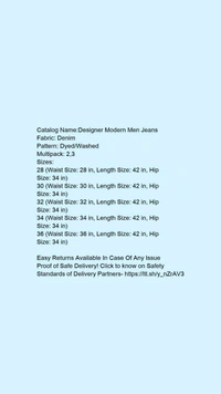 Catalog Name:*Designer Modern Men Jeans*Fabric: DenimPattern: Dyed/WashedMultipack: 2 - 28