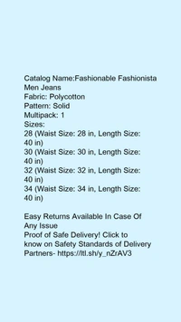 Catalog Name:*Fashionable Fashionista Men Jeans*Fabric: PolycottonPattern: SolidMultipack: 1 - 30