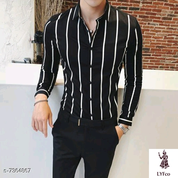 Catalog Name:*Classic Sensational Men Shirts*Sleeve Length: Long SleevesPattern: Printed,StripedMultipack: 1 - XL