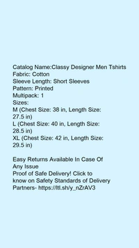 Catalog Name:*Classy Designer Men Tshirts*Fabric: CottonSleeve Length: Short SleevesPattern: PrintedMultipack: 1 - Black, S