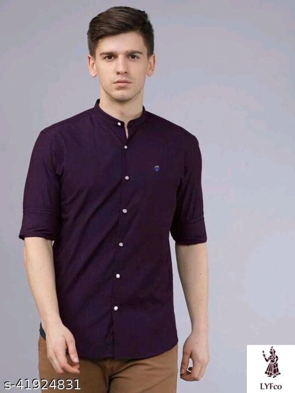 Catalog Name:*Classy Ravishing Men Shirts*Fabric: CottonSleeve Length: Long SleevesPattern: SolidMultipack: 1 - S