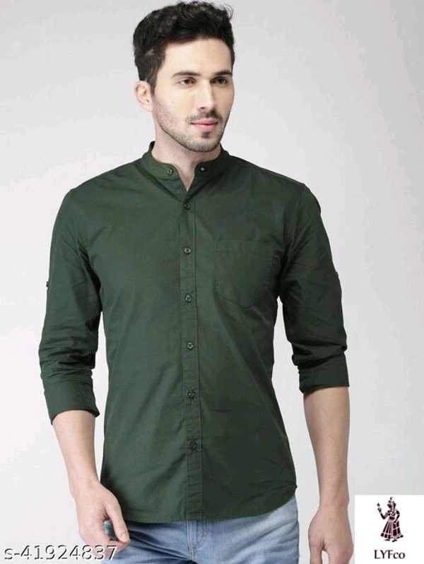 Catalog Name:*Classy Ravishing Men Shirts*Fabric: CottonSleeve Length: Long SleevesPattern: SolidMultipack: 1 - L