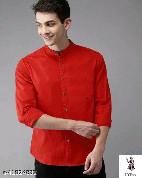 Catalog Name:*Classy Ravishing Men Shirts*Fabric: CottonSleeve Length: Long SleevesPattern: SolidMultipack: 1 - Red