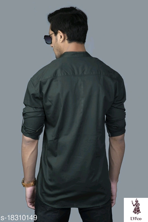 Catalog Name:*Urbane Glamorous Men Shirts*Fabric: CottonSleeve Length: Long SleevesPattern: SolidMultipack: 1 - L