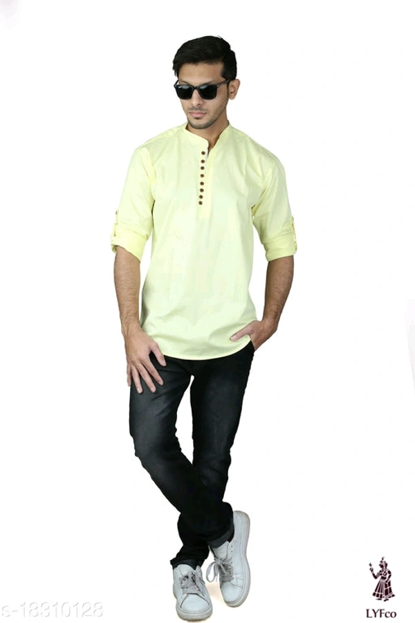Catalog Name:*Urbane Glamorous Men Shirts*Fabric: CottonSleeve Length: Long SleevesPattern: SolidMultipack: 1 - L