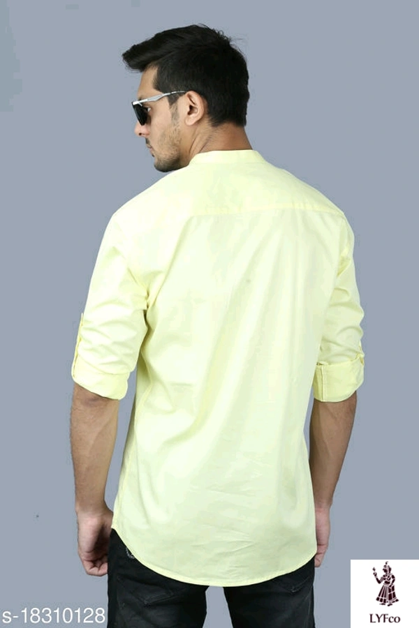 Catalog Name:*Urbane Glamorous Men Shirts*Fabric: CottonSleeve Length: Long SleevesPattern: SolidMultipack: 1 - XL