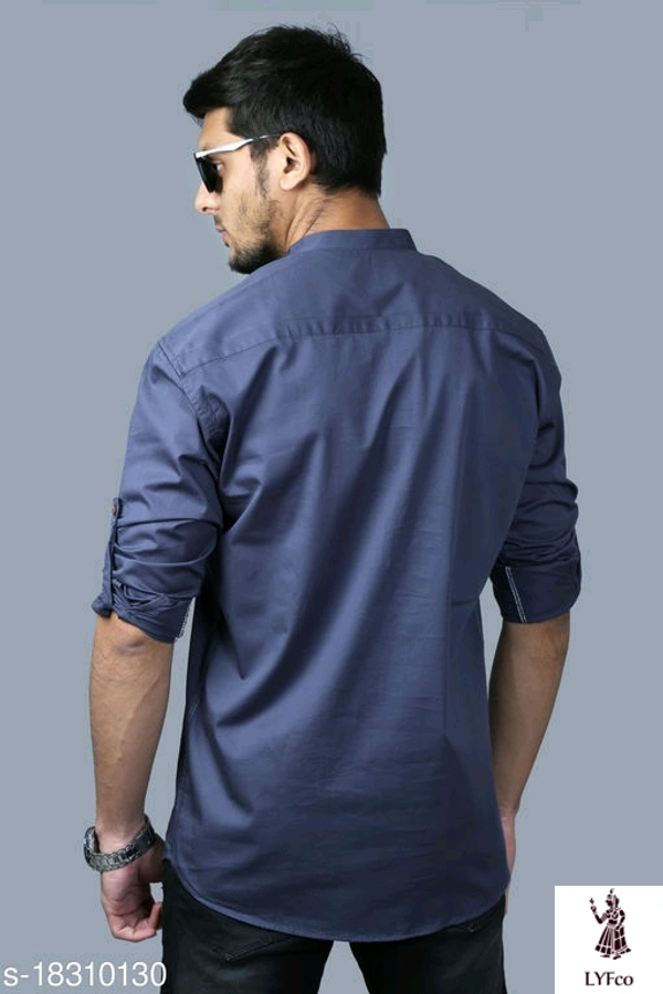Catalog Name:*Urbane Glamorous Men Shirts*Fabric: CottonSleeve Length: Long SleevesPattern: SolidMultipack: 1 - L