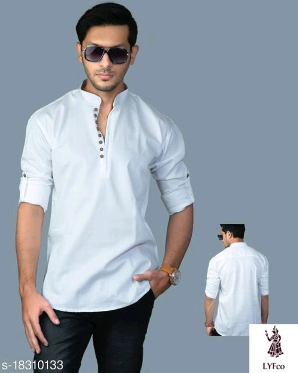 Catalog Name:*Urbane Glamorous Men Shirts*Fabric: CottonSleeve Length: Long SleevesPattern: SolidMultipack: 1 - L