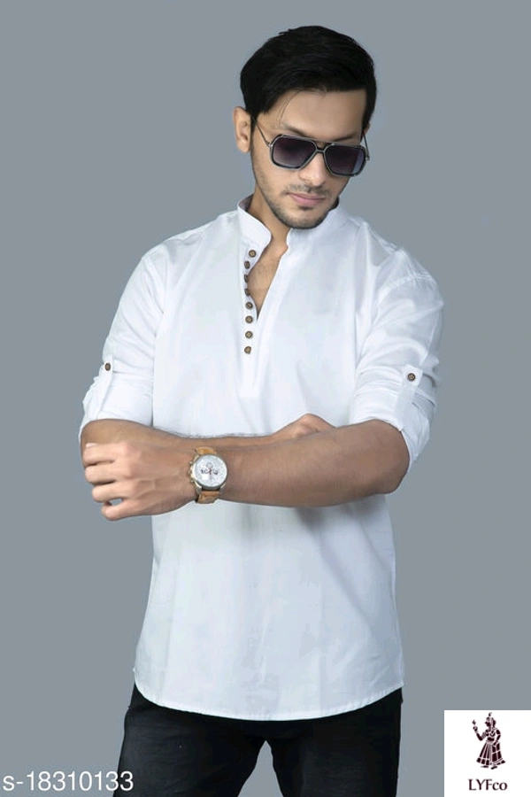 Catalog Name:*Urbane Glamorous Men Shirts*Fabric: CottonSleeve Length: Long SleevesPattern: SolidMultipack: 1 - L