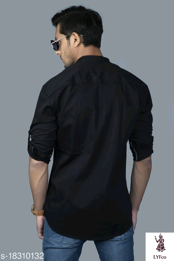Catalog Name:*Urbane Glamorous Men Shirts*Fabric: CottonSleeve Length: Long SleevesPattern: SolidMultipack: 1 - L