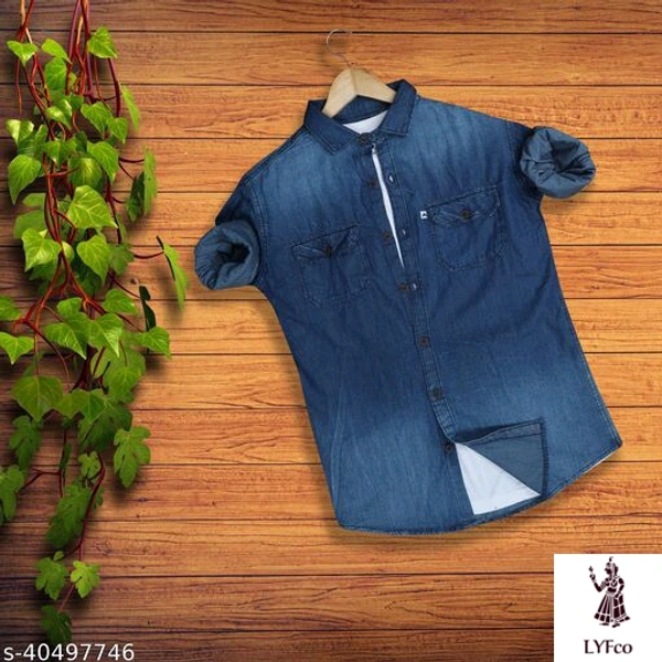 Catalog Name:*Urbane Retro Men Shirts*Fabric: DenimSleeve Length: Long SleevesPattern: Dyed/ WashedMultipack: 1 - L