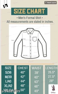 Catalog Name:*Stylish Men Shirts*Fabric: Cotton BlendSleeve Length: Long SleevesPattern: SolidMultipack: 1 - L