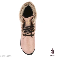 Catalog Name:*Stylish Women Boots*Material: Syntethic LeatherSole Material: PvcPattern: SolidFastening & Back Detail: Lace-Up - IND-5