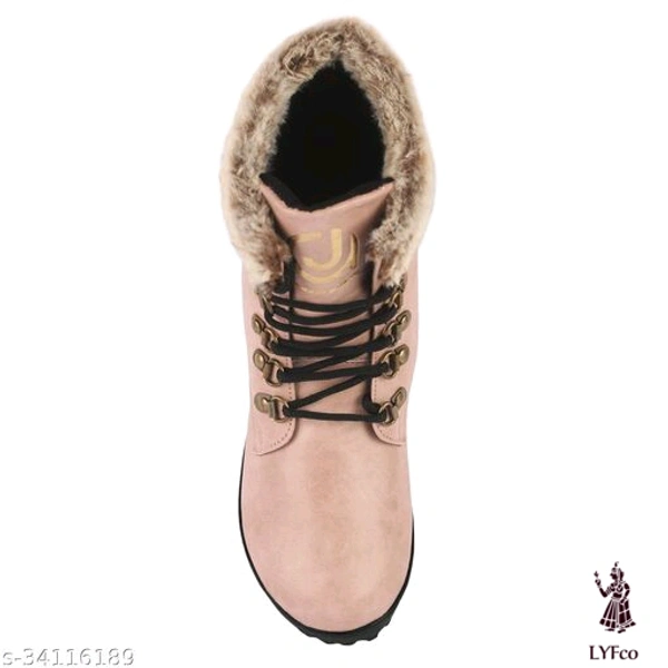 Catalog Name:*Stylish Women Boots*Material: Syntethic LeatherSole Material: PvcPattern: SolidFastening & Back Detail: Lace-Up - IND-5