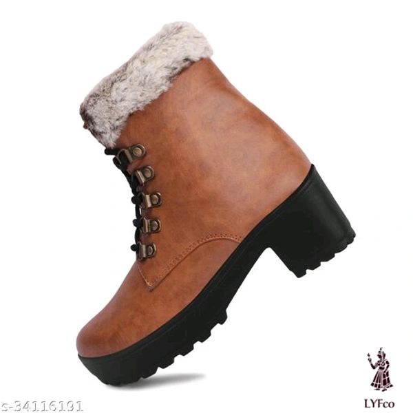 Catalog Name:*Stylish Women Boots*Material: Syntethic LeatherSole Material: PvcPattern: SolidFastening & Back Detail: Lace-Up - IND-5