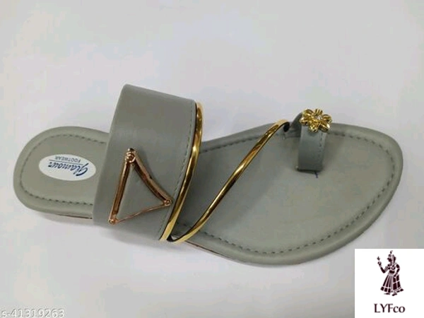 Catalog Name:*Voguish Women Flats*Material: Syntethic LeatherSole Material: TprPattern: SolidFastening & Back Detail: Slip-OnMultipack: 1 - IND-7