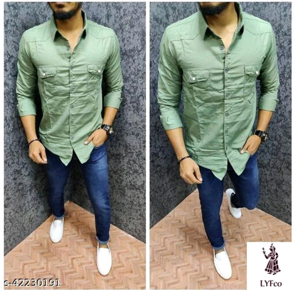 Catalog Name:*Classy Retro Men Shirts*Fabric: CottonSleeve Length: Long SleevesPattern: SolidMultipack: 1 - L
