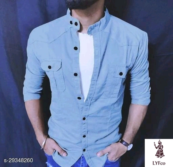 Catalog Name:*Urbane Graceful Men Shirts*Fabric: CottonSleeve Length: Long SleevesPattern: SolidMultipack: 1 - M