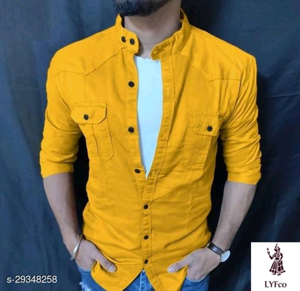 Catalog Name:*Urbane Graceful Men Shirts*Fabric: CottonSleeve Length: Long SleevesPattern: SolidMultipack: 1 - Yellow