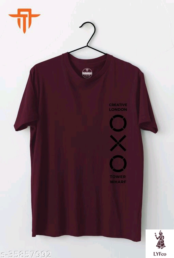 Catalog Name:*Fancy Modern Men Tshirts*Fabric: CottonSleeve Length: Short SleevesPattern: PrintedMultipack: 1 - S, Dark Red