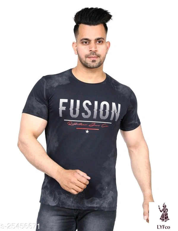 Catalog Name:*Stylish Fabulous Men Tshirts*Fabric: LycraSleeve Length: Short SleevesPattern: Printed,SolidMultipack: 1 - L