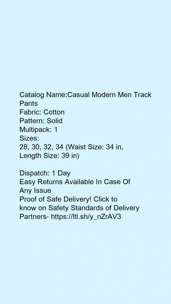 Catalog Name:*Casual Modern Men Track Pants*Fabric: CottonPattern: SolidMultipack: 1 - 32