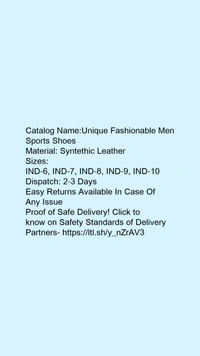Catalog Name:*Unique Fashionable Men Sports Shoes*Material: Syntethic Leather - IND-10
