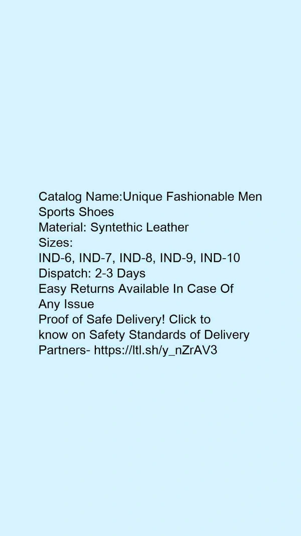 Catalog Name:*Unique Fashionable Men Sports Shoes*Material: Syntethic Leather - IND-10