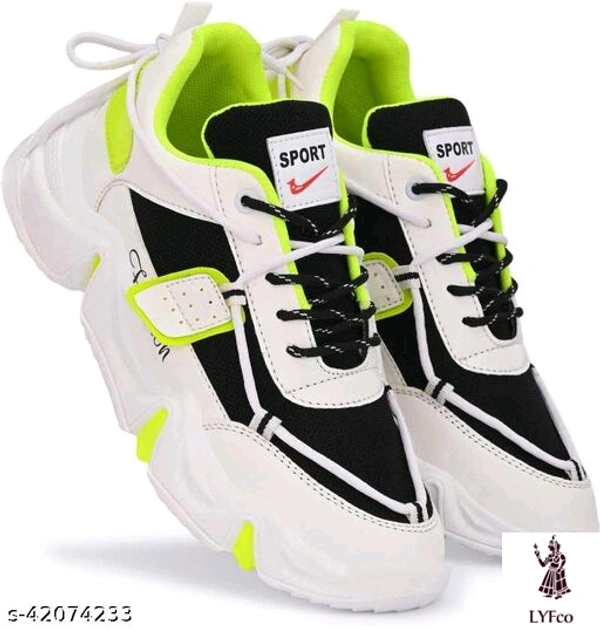 Catalog Name:*Unique Fashionable Men Sports Shoes*Material: Syntethic LeatherSole Material: PUFastening & Back Detail: Lace-UpPattern: ColorblockedMultipack: 1 - IND-7