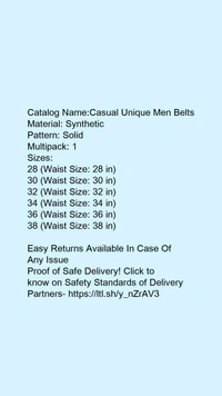 Catalog Name:*Casual Unique Men Belts*Material: SyntheticPattern: SolidMultipack: 1 - 42