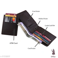 Catalog Name:*FashionableUnique Men Wallets*Material: Faux Leather/Leatherette,Leather,PUNo. of Compartments: 2Pattern: Solid,TexturedMultipack: 1 - Free size