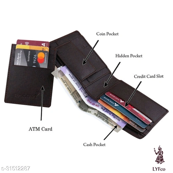 Catalog Name:*FashionableUnique Men Wallets*Material: Faux Leather/Leatherette,Leather,PUNo. of Compartments: 2Pattern: Solid,TexturedMultipack: 1 - Free size