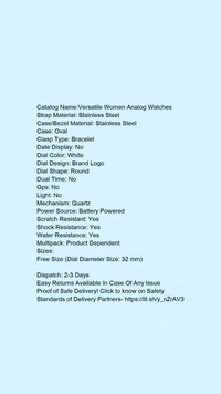 Catalog Name:*Versatile Women Analog Watches* - Free size
