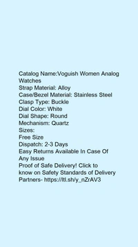 Catalog Name:*Voguish Women Analog Watches* - Free size