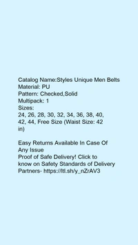 Catalog Name:*Styles Unique Men Belts*Material: PUPattern: Checked,SolidMultipack: 1 - 40