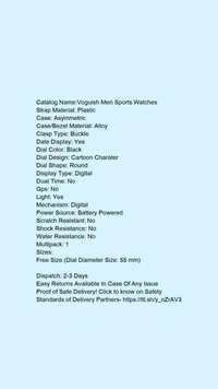 Catalog Name:*Voguish Men Sports Watches* - Free size