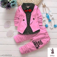 Catalog Name:*Pretty Funky Boys Top & Bottom Sets*Top Fabric: Hosiery CottonBottom Fabric: Hosiery CottonSleeve Length: Long SleevesTop Pattern: Self DesignBottom Pattern: Self-DesignMultipack: SingleAdd-Ons: Bow Tie - 9-12 Months