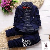 Catalog Name:*Pretty Funky Boys Top & Bottom Sets*Top Fabric: Hosiery CottonBottom Fabric: Hosiery CottonSleeve Length: Long SleevesTop Pattern: Self DesignBottom Pattern: Self-DesignMultipack: SingleAdd-Ons: Bow Tie - 3-4 Years