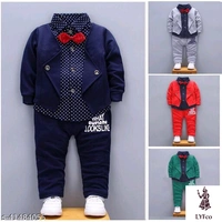 Catalog Name:*Pretty Funky Boys Top & Bottom Sets*Top Fabric: Hosiery CottonBottom Fabric: Hosiery CottonSleeve Length: Long SleevesTop Pattern: Self DesignBottom Pattern: Self-DesignMultipack: SingleAdd-Ons: Bow Tie - 4-5 Years