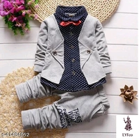 Catalog Name:*Pretty Funky Boys Top & Bottom Sets*Top Fabric: Hosiery CottonBottom Fabric: Hosiery CottonSleeve Length: Long SleevesTop Pattern: Self DesignBottom Pattern: Self-DesignMultipack: SingleAdd-Ons: Bow Tie - 5-6 Years